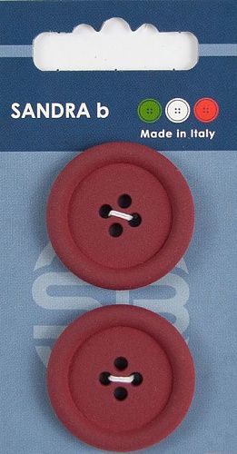 Пуговицы SANDRA 31 мм пластик 2 шт CARD064 бордовый