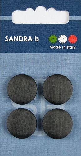 Пуговицы SANDRA 18 мм пластик 4 шт CARD159 черный