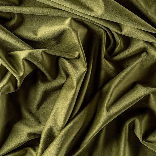 Ткань портьерная бархат h-300 см 09-02-00064 оливково-зеленый однотонный