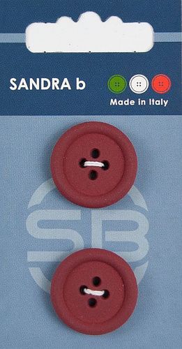 Пуговицы SANDRA 23 мм пластик 2 шт CARD063 бордовый