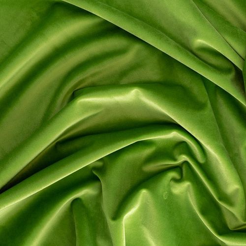 Ткань портьерная бархат h-300 см 512-02-218 зеленое яблоко однотонный
