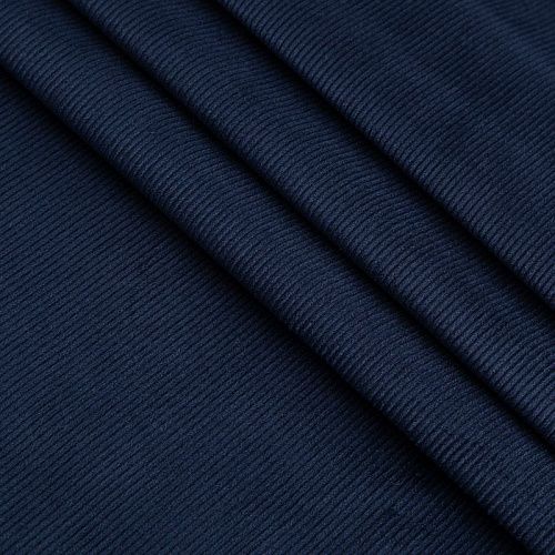 Вельвет стрейч 008-20784 темно-синий однотонный