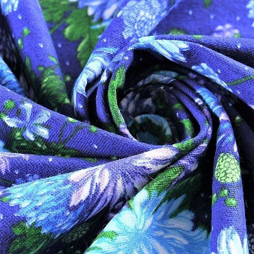 Фланель 060-11027 фиолетово-синий принтованный
