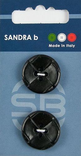 Пуговицы SANDRA 23 мм пластик 2 шт CARD171 черный