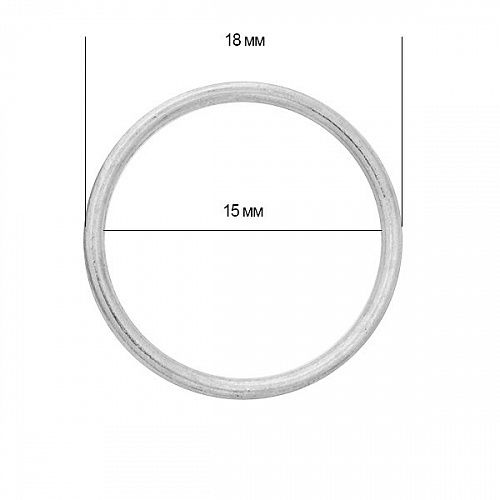 Кольцо для бюстгальтера TBY 15 мм металл 2 шт H1404 под никель 