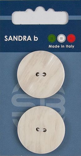 Пуговицы SANDRA 28 мм пластик 2 шт CARD013 белый