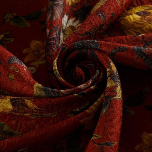 Жаккард 066-14881 красно-терракотовый принтованный