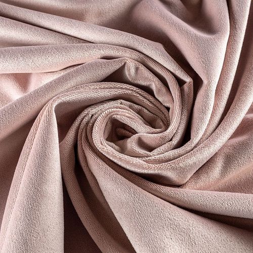 Ткань портьерная бархат 529-02-151 жемчужно-розовый однотоный