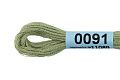 Нитки для вышивания Gamma мулине 8 м 0091 светлый серо-зеленый