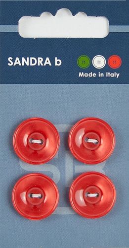 Пуговицы SANDRA 18 мм пластик 4 шт CARD050 красный